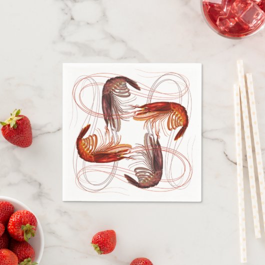 Garnalen Lange Antenne Papier servet (Insitu)