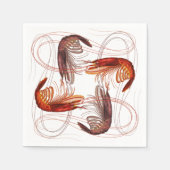 Garnalen Lange Antenne Papier servet (Voorkant)