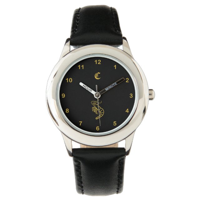 Garnalen lijn kunst horloge (Voorkant)