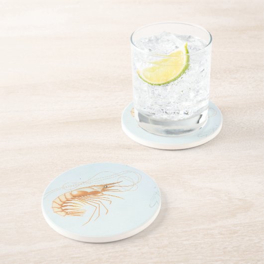  garnalen, Marine Life Ocean Animals Anatomy Zandsteen Onderzetter (Zijkant)