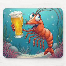 Garnalen met een bierglas