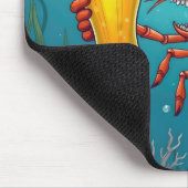 Garnalen met een glas bier onder water muismat (Hoek)