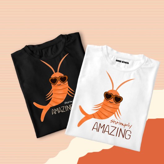 Garnalen met zonnebril t-shirt