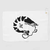 Garnalen monogram in een zwarte Stencil stijl Golfhanddoek (Horizontaal)
