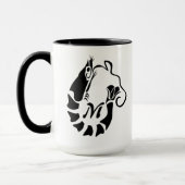 Garnalen monogram in een zwarte Stencil stijl Mok (Links)