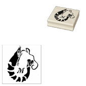 Garnalen monogram in een zwarte Stencil stijl Rubberstempel (Gestempeld)