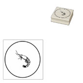 Garnalen, nautisch, zee, oceaan, mariene rubberste rubberstempel (Gestempeld)