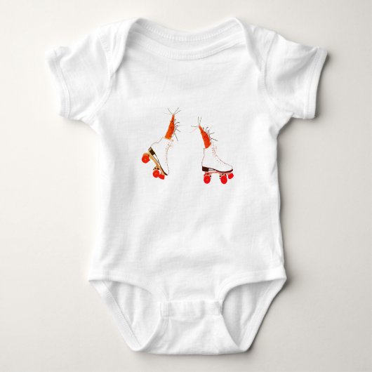 Garnalen op Roller Schaatsen Baby Bodysuit (Voorkant)