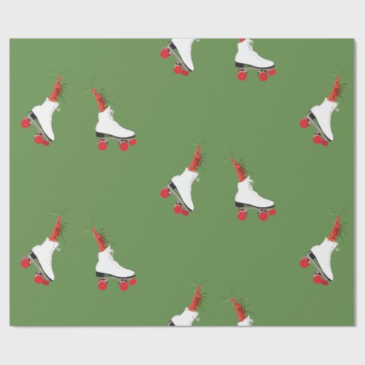 Garnalen op Roller Schaatsen Wrapping Papier (Vlak)