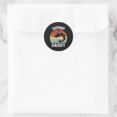 Garnalen papa ronde sticker (Tas)