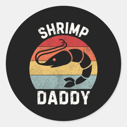 Garnalen papa ronde sticker (Voorkant)