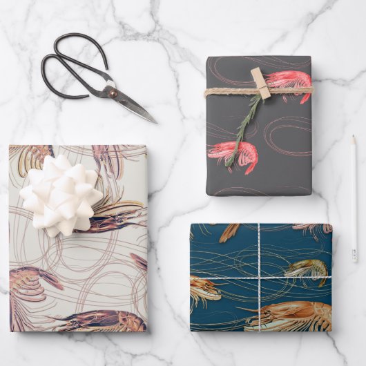 Garnalen Patroon Inpakpapier Vel (Voorkant)