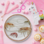 Garnalen Swirly Antennae Vis en zeevruchten Papier Papieren Bordje (Feest)