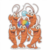 Garnalen Team Strand Vibes Sticker (Voorkant)