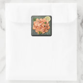 Garnalen Vierkante Sticker (Tas)