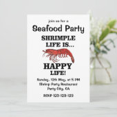 Garnalen Vis Zeevruchten Feestje Kaart (Staand voorkant)