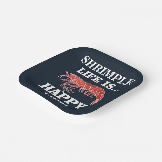 Garnalen Vis Zeevruchten Garnalen Partij Papieren Bordje (Gebogen)
