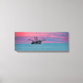 Garnalen vissen bij zonsondergang canvas afdruk (Voorkant)