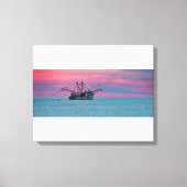 Garnalen vissen bij zonsondergang canvas afdruk (Voorkant)
