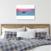 Garnalen vissen bij zonsondergang canvas afdruk (Insitu (Slaapkamer))