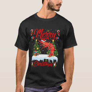 Garnalen Vrolijke Kerstboom Verlichting Santa Garn T-shirt