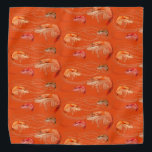 Garnalen Zee Life Pattern Oranje Bandana<br><div class="desc">Garnaal met lange antennes gepatterd bandana in helder roze rode kleur. Perfect voor de zomer door het zee,  draag deze zee levensdruk op het hoofd of rond de hals van een hond.</div>