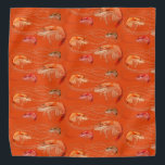 Garnalen Zee Life Pattern Oranje Bandana<br><div class="desc">Garnaal met lange antennes gepatterd bandana in helder roze rode kleur. Perfect voor de zomer door het zee,  draag deze zee levensdruk op het hoofd of rond de hals van een hond.</div>