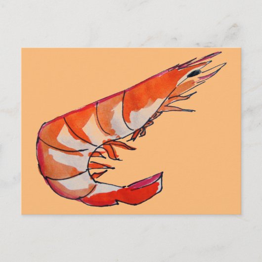 Garnalen zeekreupelvis kitsch kunst briefkaart (Voorkant)