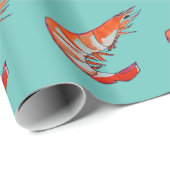 Garnalen zeekreupelvis kitsch kunst cadeaupapier (Rol Hoek)