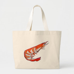 Garnalen zeekreupelvis kitsch kunst grote tote bag