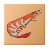 Garnalen zeekreupelvis kitsch kunst tegeltje (Voorkant)