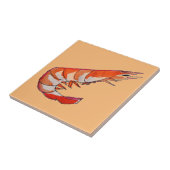 Garnalen zeekreupelvis kitsch kunst tegeltje (Zijkant)