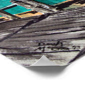 garnalenboot nautische zeekunst poster (Hoek)