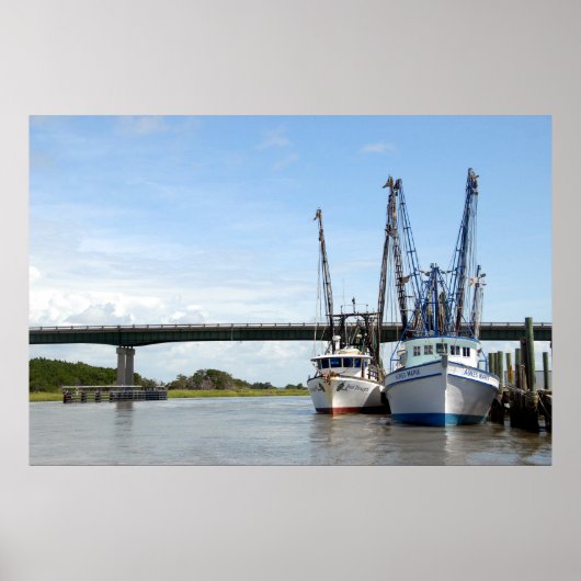 Garnalenboten aangemeerd poster (Voorkant)