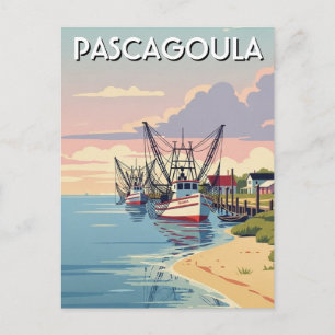 Garnalenboten in Pascagoula Mississippi Briefkaart