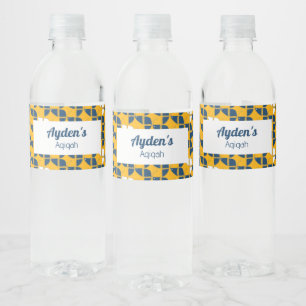 GARNALENGEEL WIT PATROON, Aqiqah Baby shower Waterfles Etiket