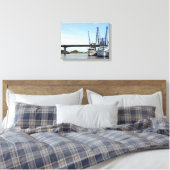 Garnalenschepen afgemeerd canvas afdruk (Insitu (Slaapkamer))