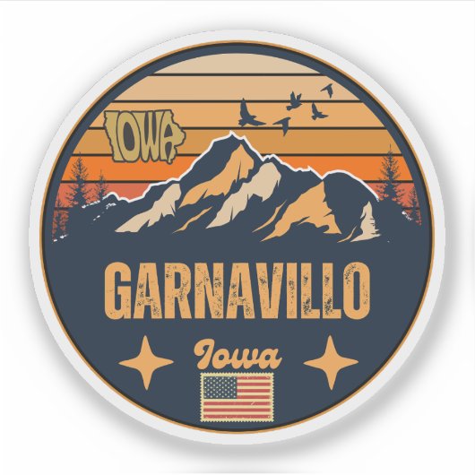 Garnavillo, Iowa IA, Verenigde Staten Sticker (Voorkant)