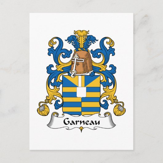 Garneau Family Crest Briefkaart (Voorkant)