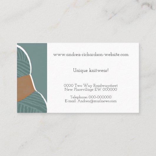 Garnenspoelbrei met handgereedschap visitekaartje (Achterkant)