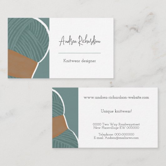 Garnenspoelbrei met handgereedschap visitekaartje (Voorkant / Achterkant)