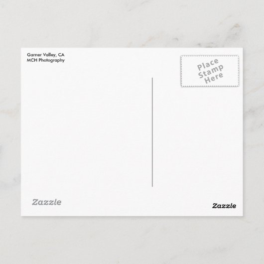 Garner Valley Briefkaart (Achterkant)