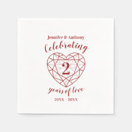 Garnet 2 jaar wit donkerrood servet