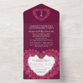 Garnet 2e huwelijksdag all in one uitnodiging (Binnen)