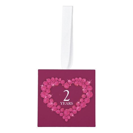 Garnet 2e trouwdag, foto twee foto decoratie (Voorkant)