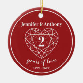 Garnet 2e verjaardag foto op keerzijde keramisch ornament (Voorkant)