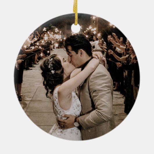 Garnet 2e verjaardag foto op keerzijde keramisch ornament (Achterkant)