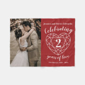 Garnet 2nd Wedding Jubileum Fleece Deken (Voorkant (Horizontaal))