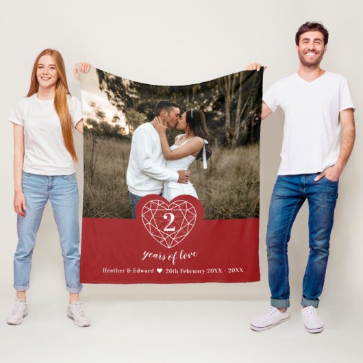 Garnet 2nd Wedding Jubileum Fleece Deken (In situ)