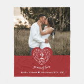 Garnet 2nd Wedding Jubileum Fleece Deken (Voorkant)